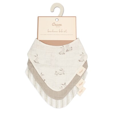 Avery Organic Cotton 3-pc. Muslin Bib Set (Bunny)
