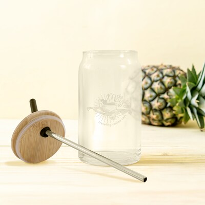 POD ETCHED CAN GLASS 16 OZ.