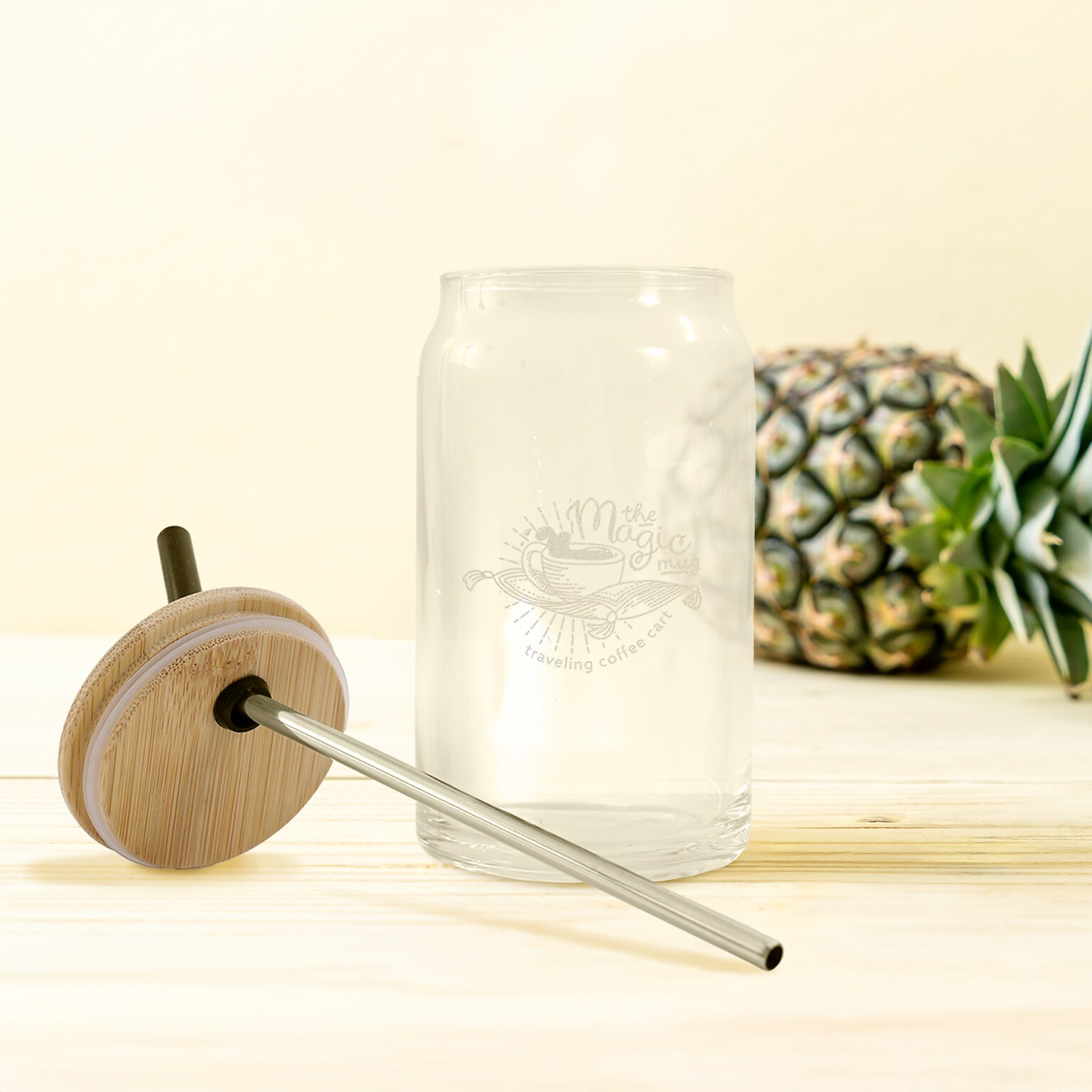 POD ETCHED CAN GLASS 16 OZ.