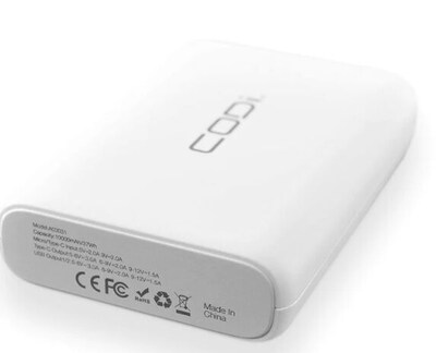 CODi USB-A/USB-C Power Bank for Multiple Brands, 10000 mAh, White  (A03031)