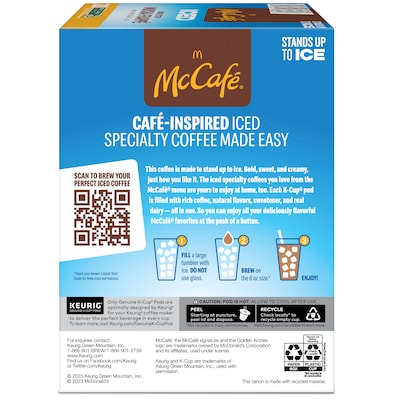 McCafe Mocha Frappe Iced Coffee Keurig® K-Cup® Pods, Medium Roast, 80/Carton (5000372394CT)