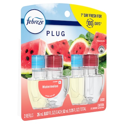 Febreze Plug In Oil Warmer Refill, Watermelon Scent, 0.87 oz., 2/Pack (11425)