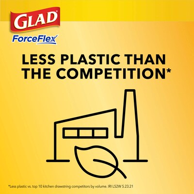 Glad ForceFlex Tall Kitchen Drawstring Trash Bags, 13 Gallon, Gain Lavender with Febreze Freshness, 110 Count (79157)