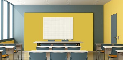 Ghent Aria Grid Glass Dry-Erase Whiteboard, 3'H x 4'W (GRPARIASN21G-34)