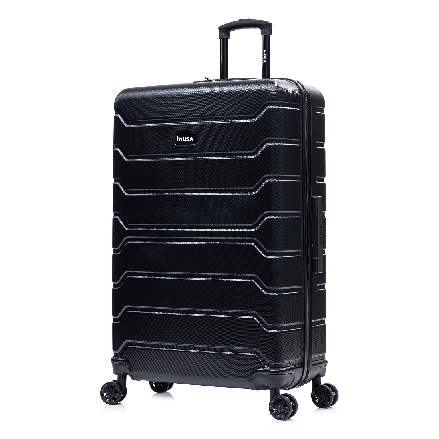 InUSA Trend 34.05 Hardside Suitcase, 4-Wheeled Spinner, TSA Checkpoint Friendly, Black (IUTRE00XL-BLK)