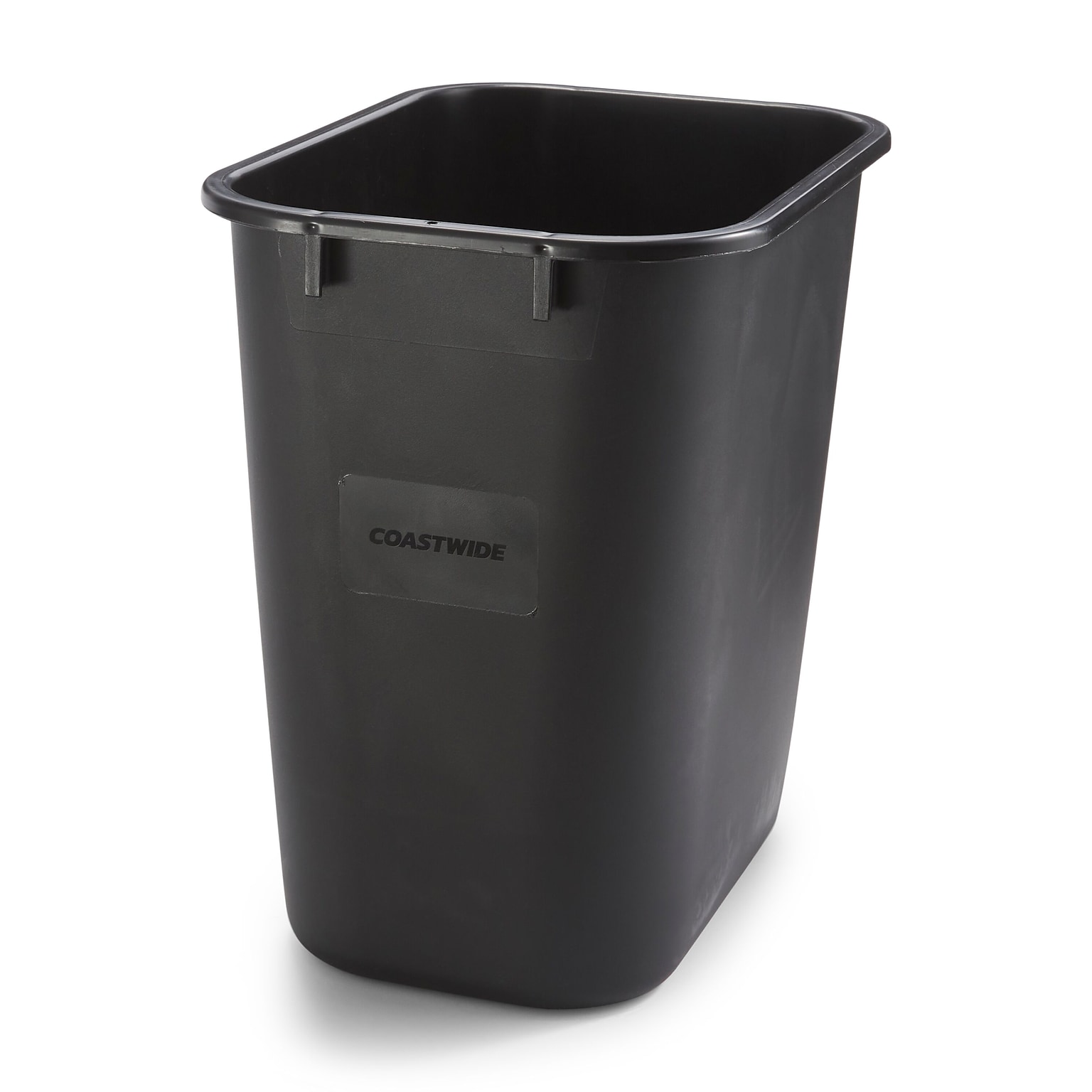 Coastwide Professional™ Indoor Trash Can Without Lid, Black Soft Molded Plastic, 3.5 Gallon (CW56428)