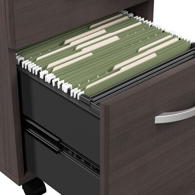 Bush Business Furniture Arrive 60"W Reception Desk with Shelf and Mobile File Cabinet, Storm Gray (ARV002SG)