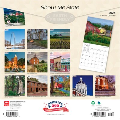 2026 BrownTrout Show Me State Missouri Places 12 x 12 Monthly Wall Calendar (9798330705566)