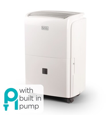 Black & Decker Energy Star 50-Pint Portable Dehumidifier, 2-Speed, Covers up to 4500 sq. ft., White (BDT50PWTB)