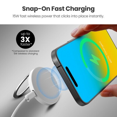 MyBat 360° Wireless Charger Ring Grip Stand 15W Fast Charging, Stand and Grip