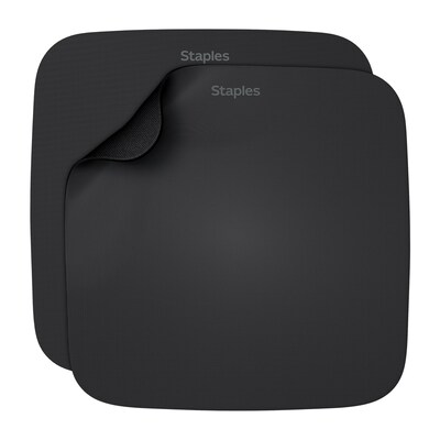 Staples TECH Non-Skid Mouse Pad, Black, 2/Pack (50678)