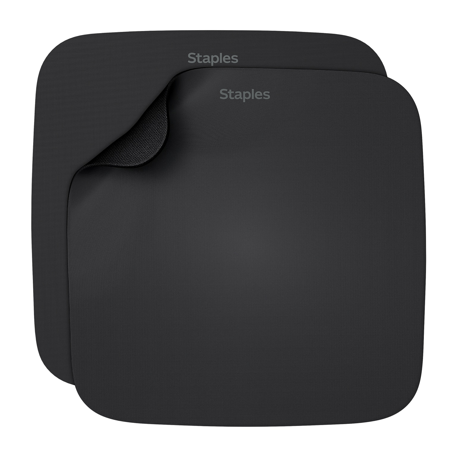 Staples TECH Non-Skid Mouse Pad, Black, 2/Pack (50678)