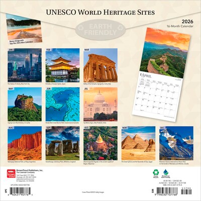 2026 BrownTrout UNESCO World Heritage Sites 12 x 12 Monthly Wall Calendar (9798330707768)