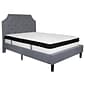 Flash Furniture Brighton Tufted Upholstered Platform Bed in Light Gray Fabric with Memory Foam Mattress, Full (SLBMF10)