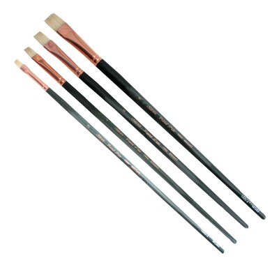 Silver Brush Natural Hog Bristle, Bright Brushes, 4/Pack (SLVGP1073)