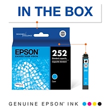 Epson T252 Cyan Standard Yield Ink Cartridge   (T252220-S)