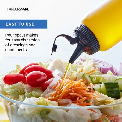 Farberware Condiment Squeeze Bottles, 12 oz., Black/Clear, 2/Pack (5309275)