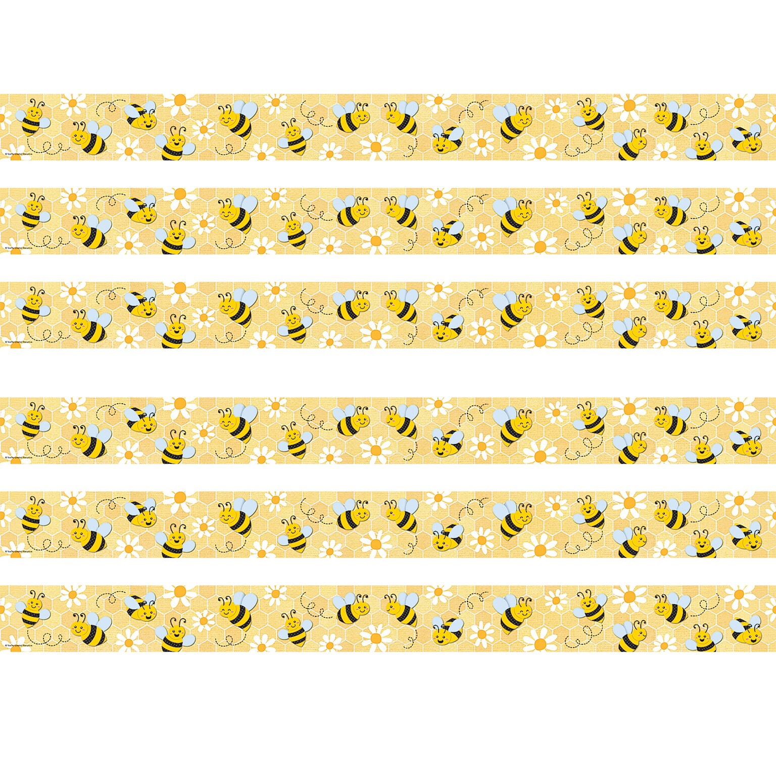 Teacher Created Resources Straight Border Trim, 3 x 2.92, Buzzing Bees, 12/Pack, 6 Packs/Bundle (TCR6908-6)