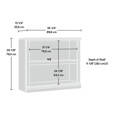 Sauder Select 30"H 2-Shelf Bookcase, Oiled Oak (420178)
