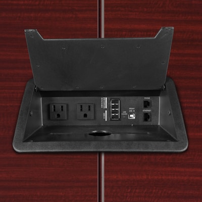 Regency Array 120"W x 48"D Conference Table with Grommet, Mahogany/Black (ACT12048MHBK)