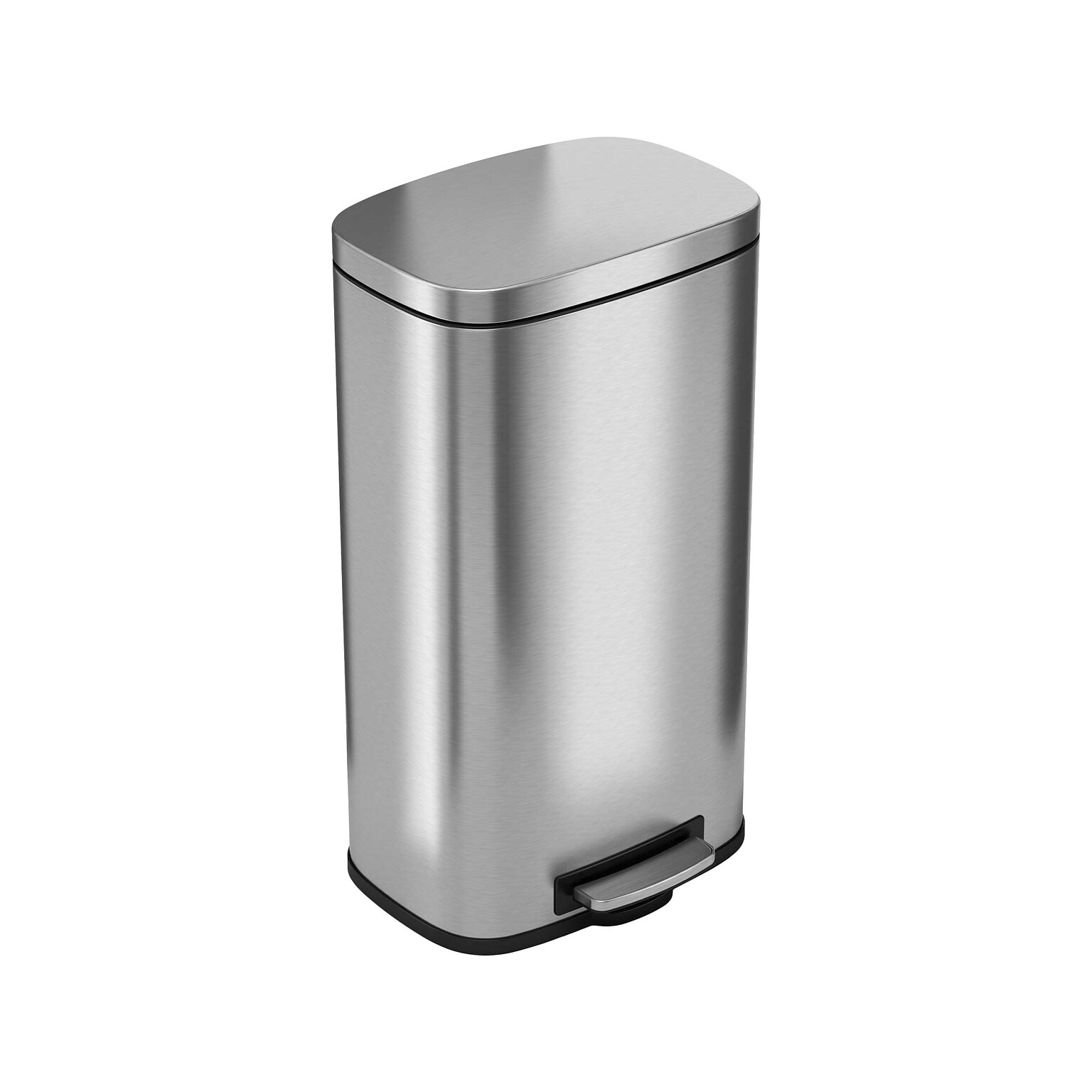 HLS Commercial Stainless Steel Trash Can with Hinged Lid, 8-Gallon, Silver (HLSS08RFR)