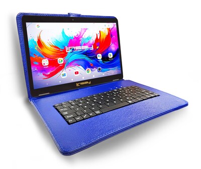 Linsay F10 Series 10.1 Tablet, Wi-Fi, Octa Core, 256GB eMMC, Android 15, with Blue Keyboard Case (F10XIPSBLUESPLUS)