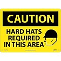 Caution Signs; Hard Hats Required In This Area, Graphic, 10X14, Rigid Plastic