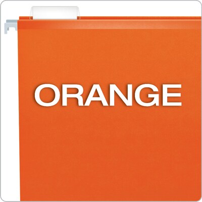 Pendaflex Reinforced Hanging File Folders, 1/5 Tab, Letter Size, Orange, 25/Box (04152 1/5 ORA)