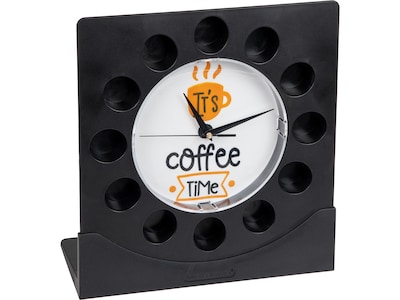 Mind Reader Anchor Collection 12-Compartment Plastic Coffee Clock Pod Organizer, Black/White (PODCLO