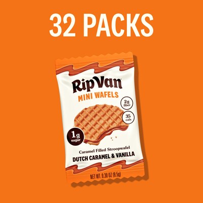 Rip Van Minis Dutch Caramel & Vanilla Wafers, 0.28 oz., 32 Packs/Box (8916)