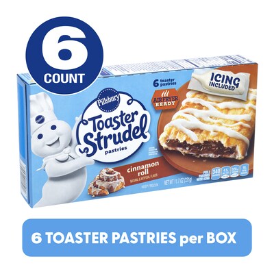 Pillsbury Toaster Strudel, Cinnamon Roll, 11.7 oz, 36/Pack (600-04144)