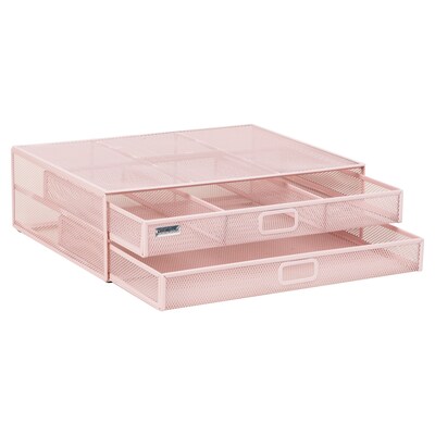 Mind Reader Two-Tier Monitor Stand Laptop Riser, Up to 30 lbs., Pink (2TDMESHY-PNK)