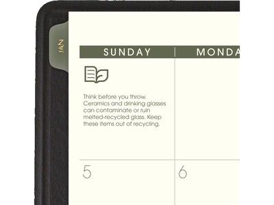 2025 AT-A-GLANCE Recycled 8.25" x 11" Weekly & Monthly Appointment Book Planner, Faux Leather Cover, Black (70-950G-05-25)