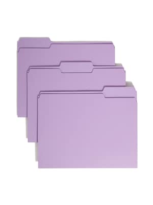 Smead File Folders, 1/3-Cut Tab, Letter Size, Lavender, 100/Box (12443)