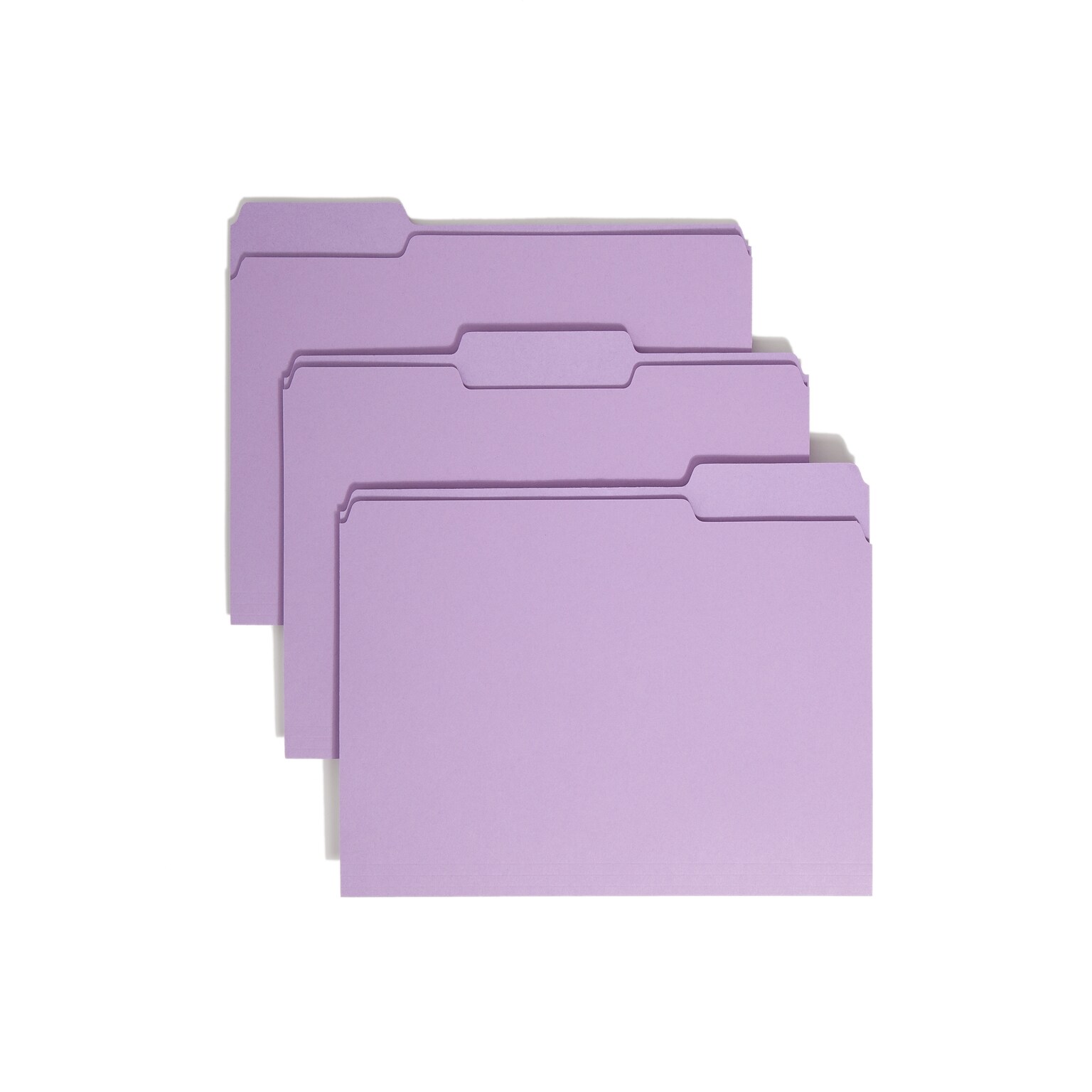 Smead File Folders, 1/3-Cut Tab, Letter Size, Lavender, 100/Box (12443)