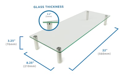 Mount-It! Glass Monitor Riser, 22" Wide, Clear (MI-7263)