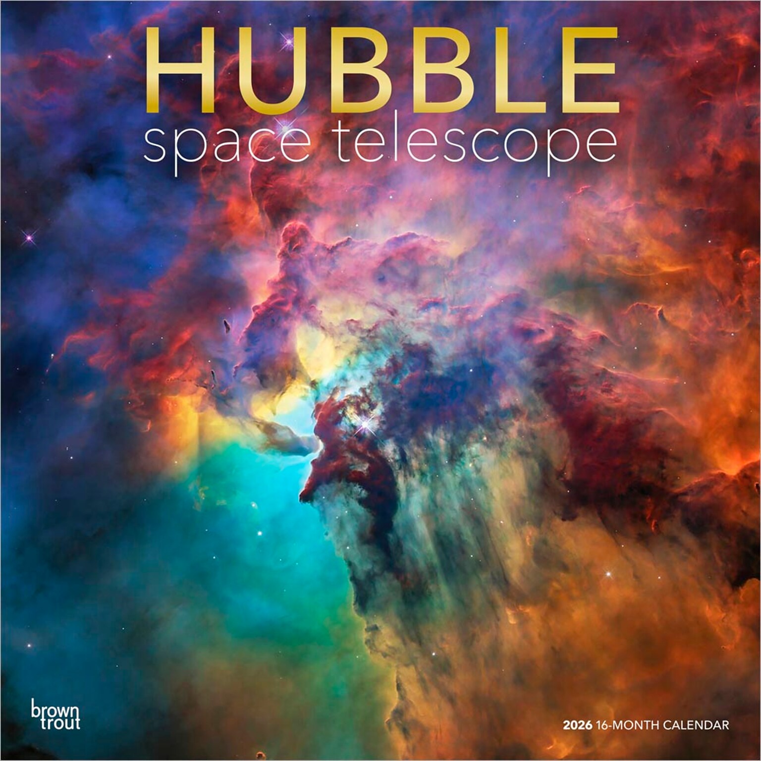 2026 BrownTrout Hubble Space Telescope 12 x 12 Monthly Wall Calendar (9798330703784)