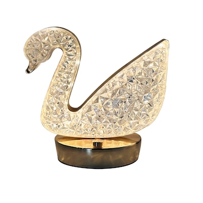 Tech Mod LED Swan Crystal Lamp