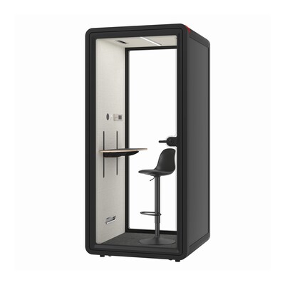 FlexiSpot NeoPod Modular Series 1-Person Privacy Booth with Switchable Privacy Glass, Black (P1F3B-Pro)