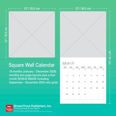 2026 BrownTrout Bonnie Marcus 12" x 12" Monthly Wall Calendar (9798330707294)