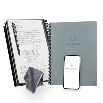 Rocketbook Core Smart Notebook, 8.5 x 11, Gray/Silver (CRLTLN-ENAM-GRY-01)
