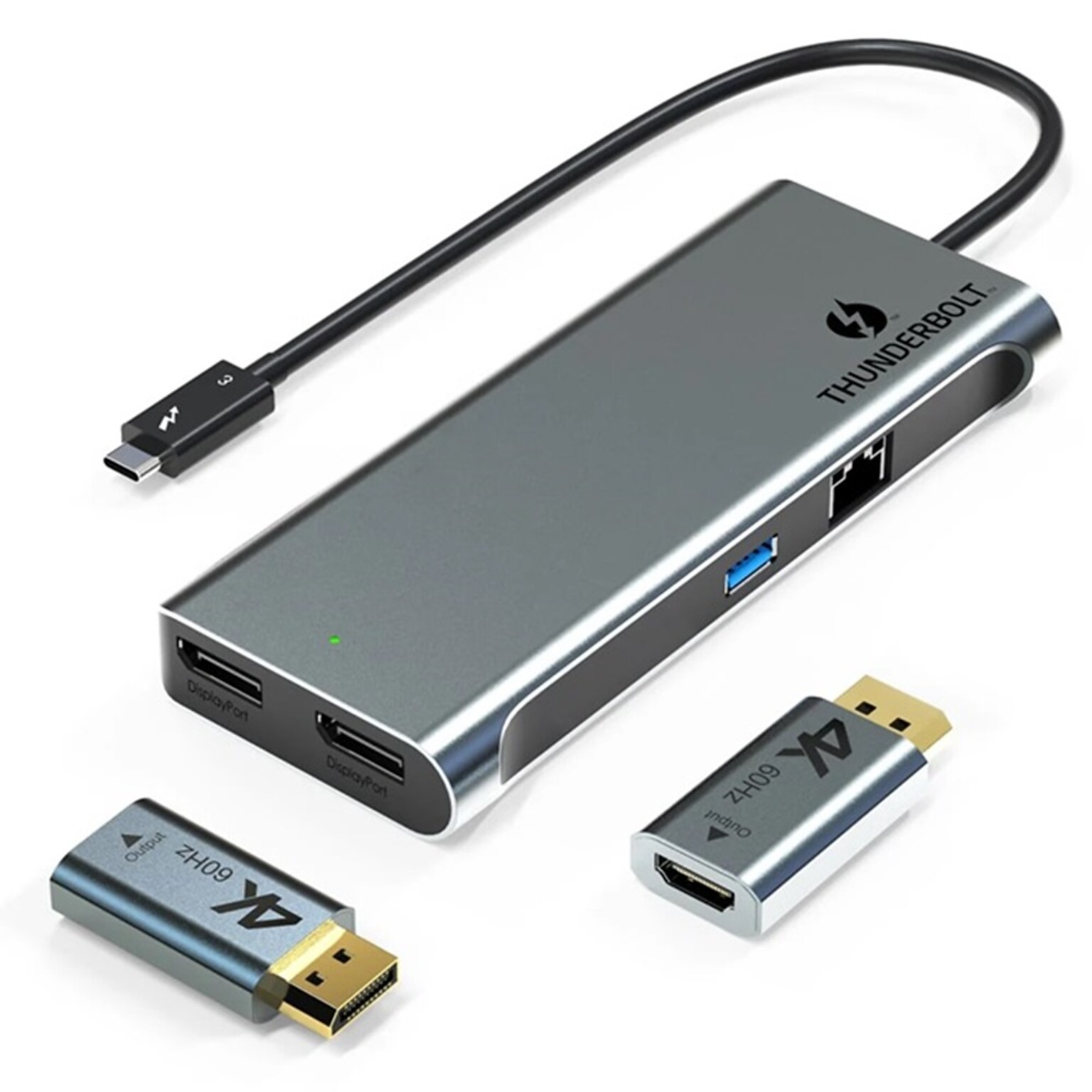 4XEM Thunderbolt 3 Dual 4K DisplayPort Universal Docking Station, Silver (4XUTD05H)