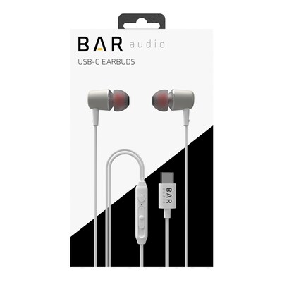 cellhelmet Bar Audio Earbuds, USB-C Connector, White (BAR-IN-EAR-TYPE-C)