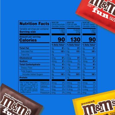 M&M'S Fun-Size Milk Chocolate Candy Variety Pack, 19.41 oz., 35 Pieces (460668)