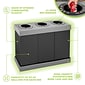 Alpine Industries 3-Compartment Indoor Trash Can and Recycling Bin, 28 Gallon, Black (471-03-BLK)