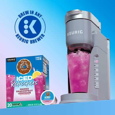 The Original Donut Shop Iced Refreshers Mango Dragonfruit Lemonade, Keurig® K-Cup® Pods, 20 Pods/Box (5000382824)