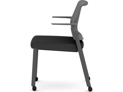 HON Cipher Fabric/Mesh Guest Chair, Black/Charcoal (HCFRG.F.H.IC.CU10.TC00.S.P7A)