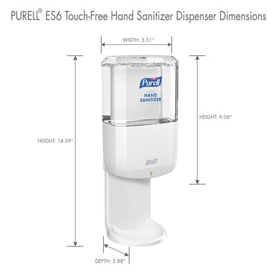 PURELL ES 6 Automatic Wall Mounted Hand Sanitizer Dispenser, White (6420-01)