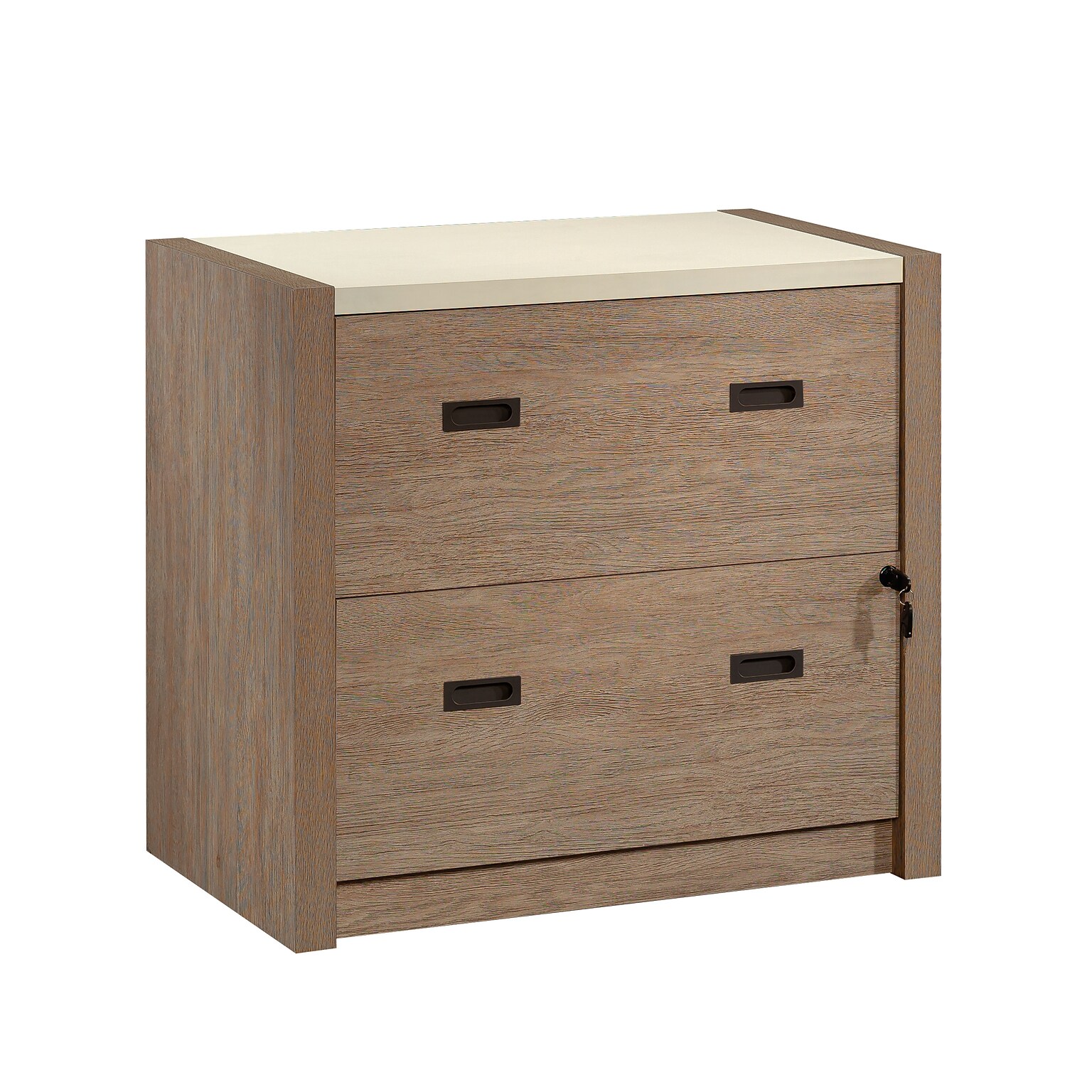 Sauder Dixon City Commercial 2-Drawer Lateral File Cabinet, Letter/Legal Size, Lockable, 33W x 20D, Brushed Oak (431453)
