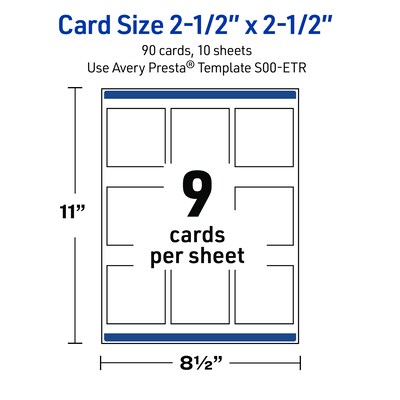 Avery Black with Gold Pattern Matte Blank Card, White, 90/Pack (S00-ETR)